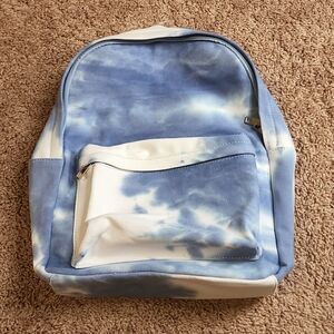 BP Backpack Tie Dye Blue White Zipper Pockets Casual NWOT